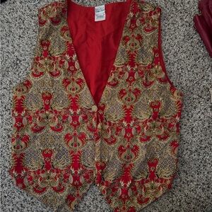 Halsey Collection Vintage Red Beaded Vest
